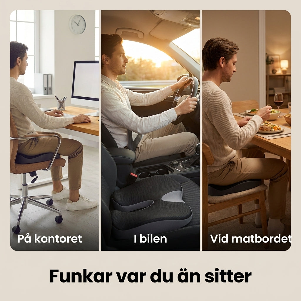 Reliva – Ortopedisk Sittkudde i Minnesskum mot Ryggvärk & Ischiassmärta