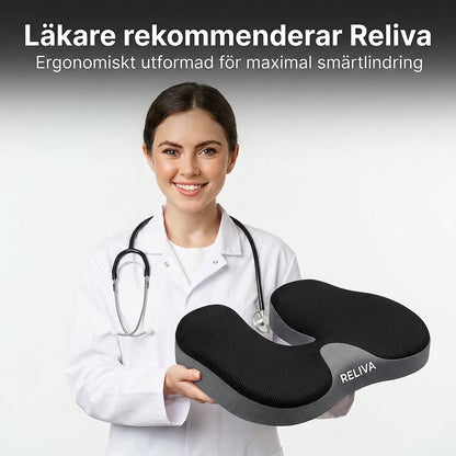 Reliva – Ortopedisk Sittkudde i Minnesskum mot Ryggvärk & Ischiassmärta