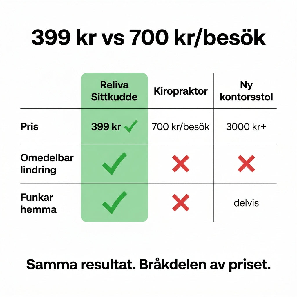 Reliva – Ortopedisk Sittkudde i Minnesskum mot Ryggvärk & Ischiassmärta