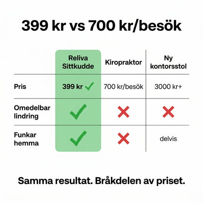 Reliva – Ortopedisk Sittkudde i Minnesskum mot Ryggvärk & Ischiassmärta
