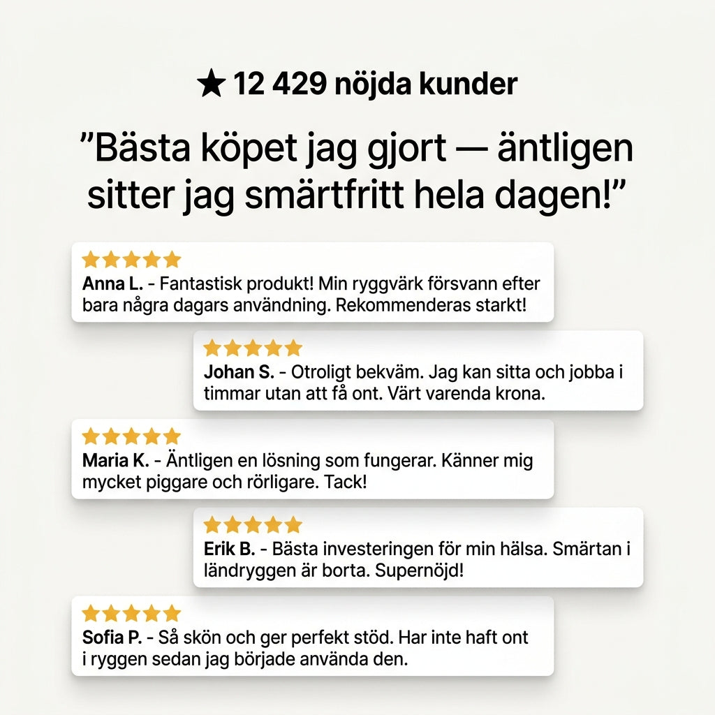 Reliva – Ortopedisk Sittkudde i Minnesskum mot Ryggvärk & Ischiassmärta